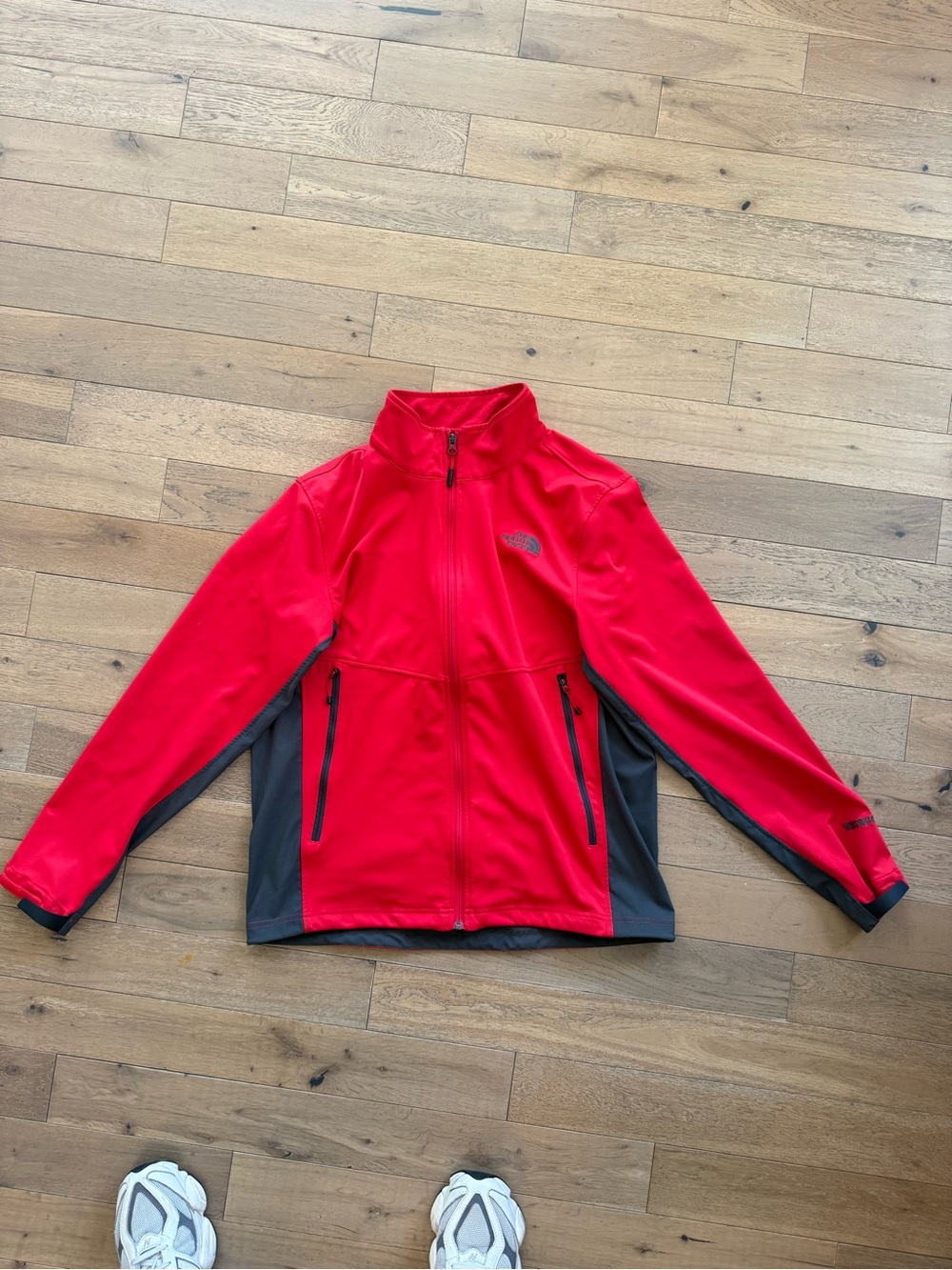 The North Face Red and Gray Windbreaker Jacket